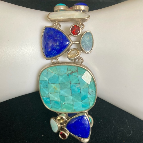 Sterling & Lapis Bracelet - Picture 4 of 13